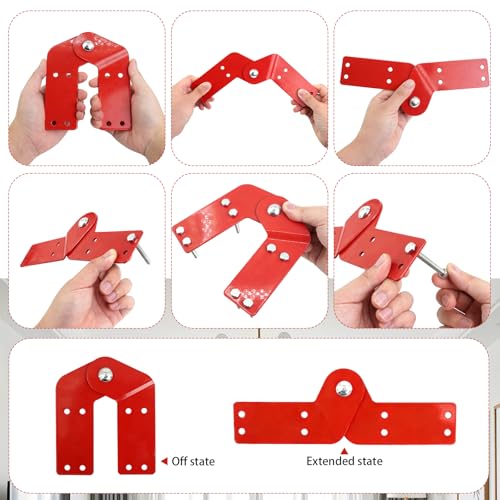 6 Pcs Attic Ladder Hinge Replacement Kit with Anti Slip - Image 4