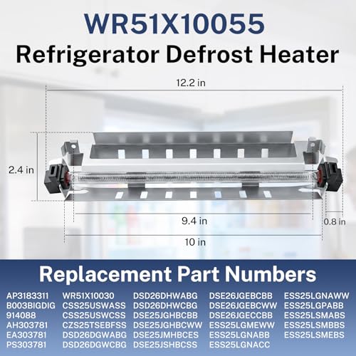 Upgraded WR51X10055 Refrigerator Defrost Heater, for GE, Kenmore - Image 3