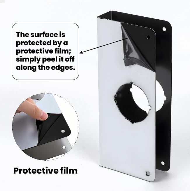Door Knob Reinforcement Plate, Matte Black - Image 4