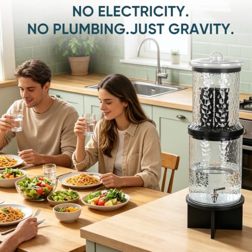 3 Gallon All Glass Gravity-Fed Water Purifier, Countertop Water - Image 7