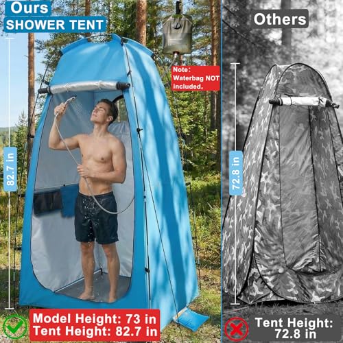 82.7Inch Tall Shower Tent and Camping Toilet | Travel Essentials - Image 6