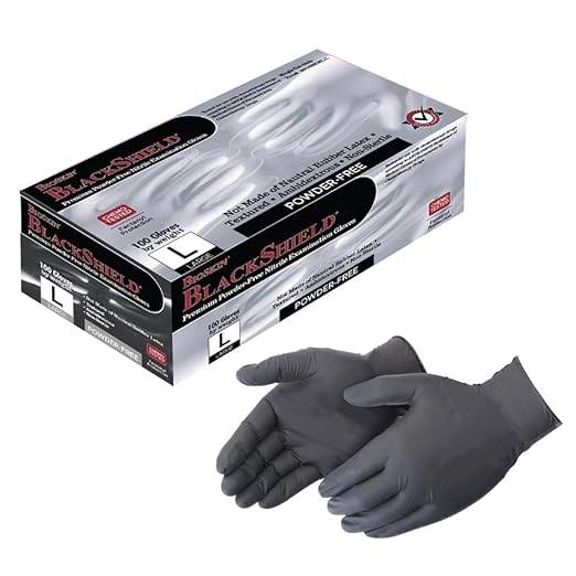 BioSkin Nitrile Exam Grade Disposable Gloves, 6 Mil - X-Large | Powder-Free, Chemical + Puncture Resistant, Textured | for Medical, Industrial, Janitorial, Food Service (Box of 100)