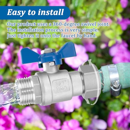 304 Stainless Steel Garden Hose Shut Off Valve, 2 Packs Heavy - Image 7