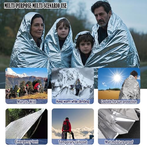 4-Pack Mylar Emergency Thermal Blankets - Waterproof - Image 7