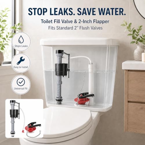 Toilet Tank Replacement Kit with 2-Inch Flapper | Bathroom Essentials - Image 4