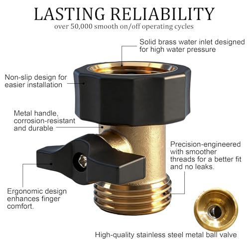 Hourleey Garden Hose Shut Off Valve, 2 Pack Heavy Duty 3/4 Inch - Image 4