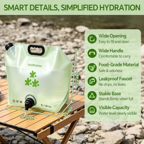 Camping Water Container, 2 Gallon Collapsible Water Jug - Image 5