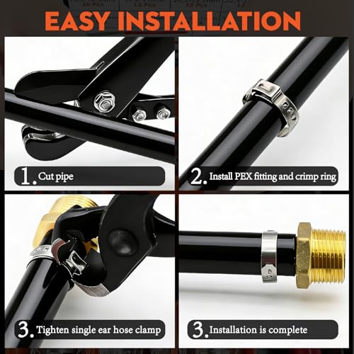 560PCS Single Ear Hose Clamp Kit w/Crimping Pliers | Hand Tools - Image 7