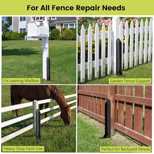 4Pack Fence Post Repair Kit, Heavy Duty Steel Ground Spike - Image 7