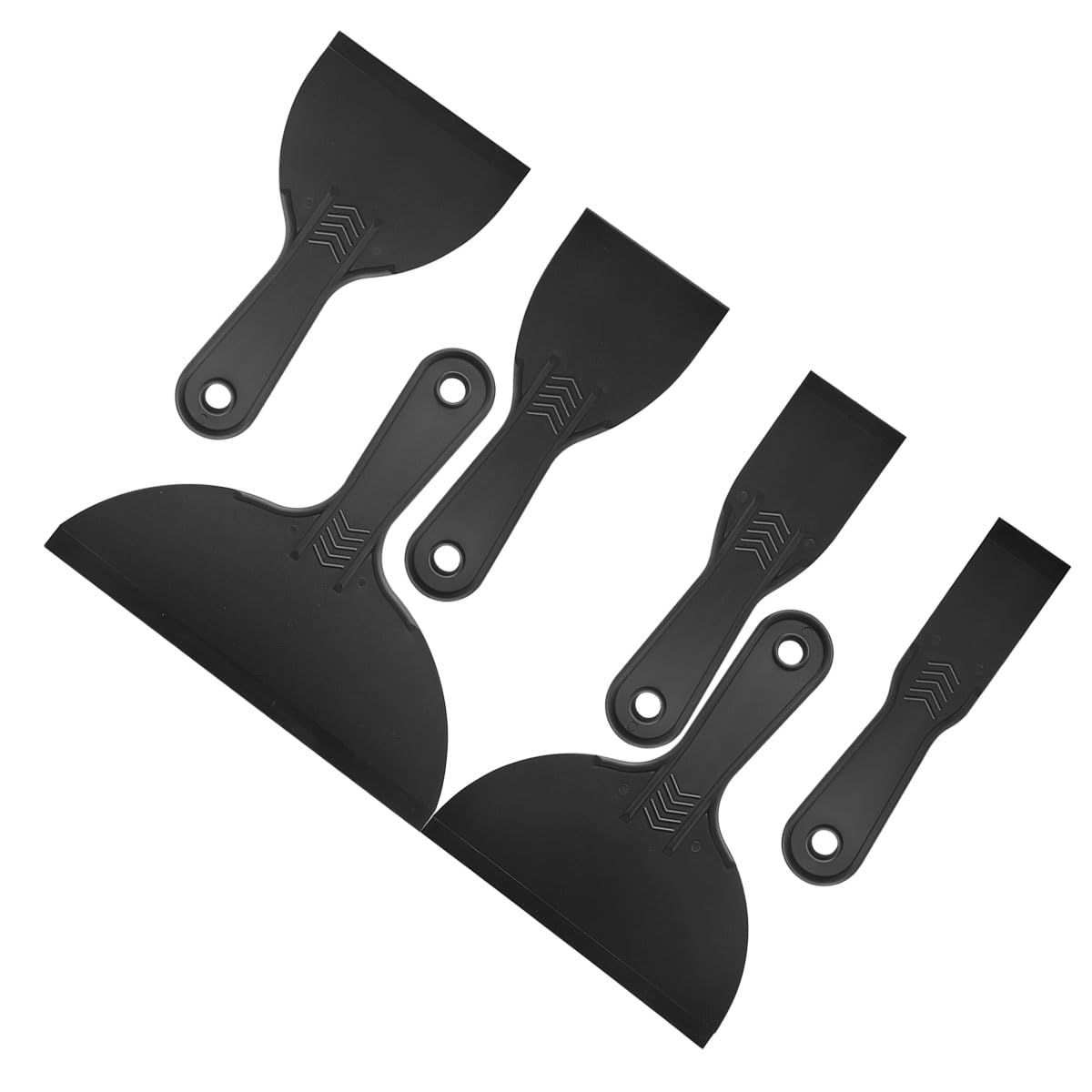 6 Pcs Plastic Putty Knife, Black Knife Scraper Flexible Putty - Image 1
