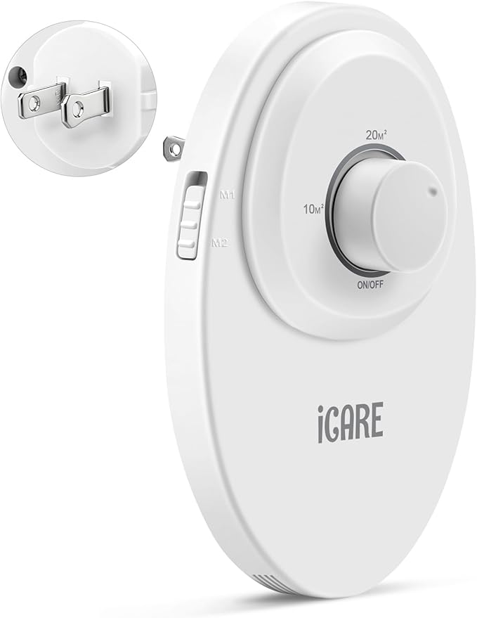 ICARE Ozone Odor Eliminator for Strong Odor 120mg/h Cat Litter Deodorizer Dog Poof Odor Removal Home Plug in Air Purifier for Toilet Kitchen Pets Shoe Smoke Car Formaldehyde Air Freshener