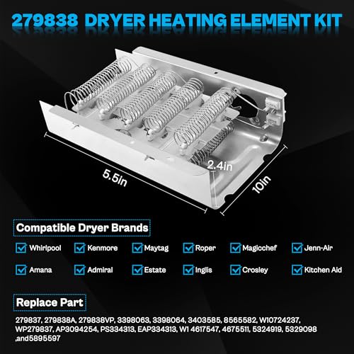 Dryer Heating Element Kit for Maytag MEDC215EW1 MEDX655DW1 - Image 3