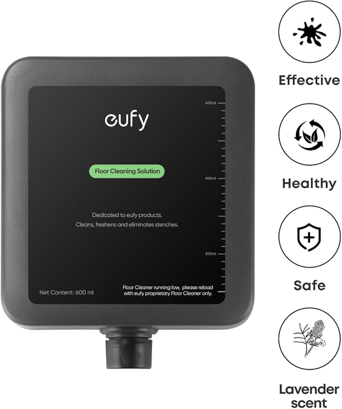 eufy Floor Cleaning Solution, Ready to Use, 600 ml, Floor Cleaning Solution, Safe, Compatible with E25 (Pack of 2)