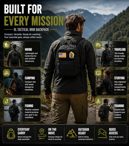 9L Mini Tactical Backpack Small Military Gym Bag for Men | Home Repair - Image 8