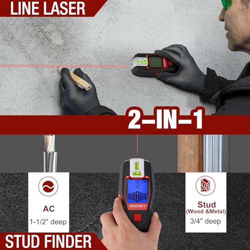 ARROW 2-in-1 Stud Finder with Laser Level, Rechargeable | Home Repair - Image 5
