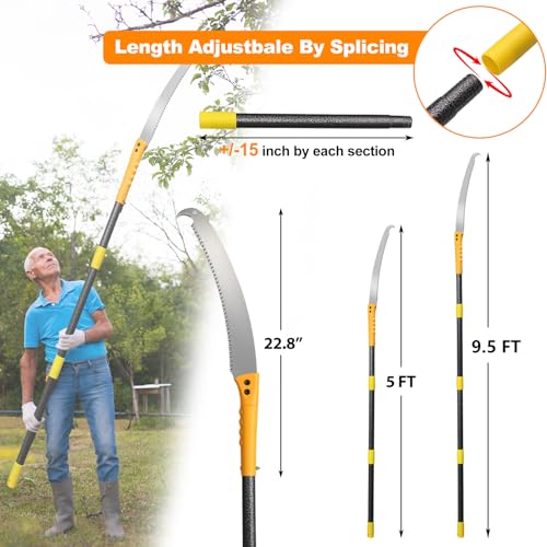 9.5FT Manual Pole Saw -Lightweight Tree Trimmer | Power Tool Accessori - Image 3