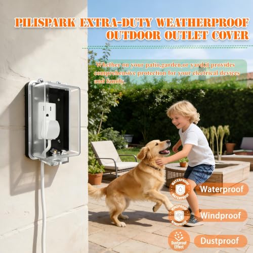 Outdoor Weatherproof Electrical Outlet Cover with Lock, Fits Most - Image 3