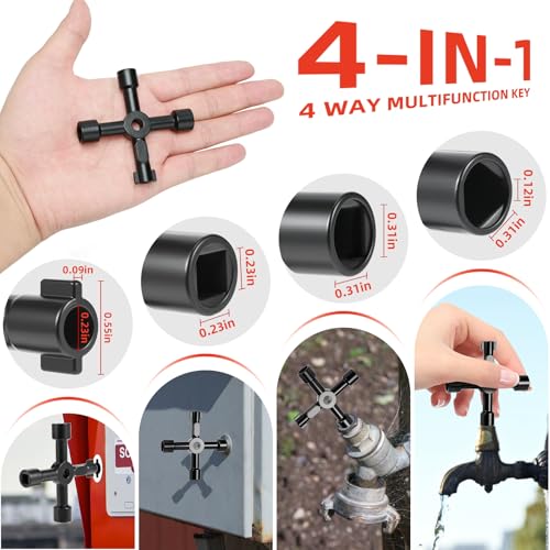 17in Professional Water Meter Key Shut off Tool with 4-Way - Image 6