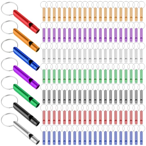 140 Pcs Emergency Whistles with Keychains, 108db Survival Whistle - Image 2