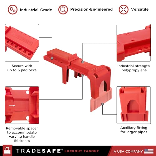 TRADESAFE Adjustable Ball Valve Lockout, 1/2 to 4-1/4 inch Pipe - Image 4