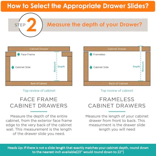 HBL'1 Pair Soft Close Drawer Slides 22 inch,Full Extension - Image 4