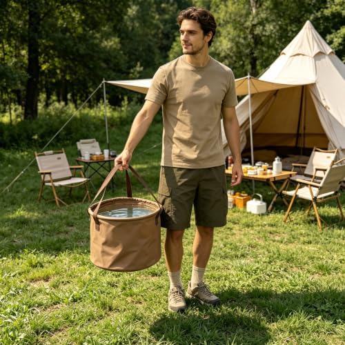 Collapsible Water Bucket, Portable Foldable Camping Bucket - Image 3