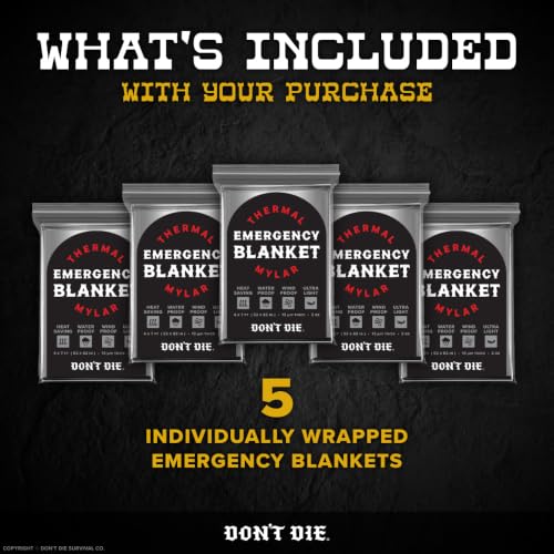 Emergency Blanket – 5 Pack – Thermal Mylar Foil Space Blankets - Image 6
