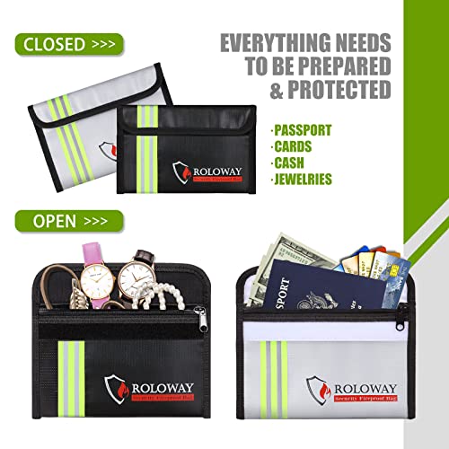 Fireproof Bag Set with Reflective Strip (Silver) & | Travel Essentials - Image 6