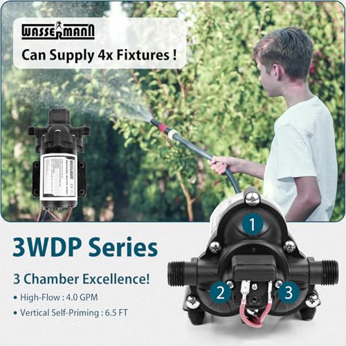 RV Pump, 12V Self-priming RV Water Pressure Pump 4.0GPM - Image 7