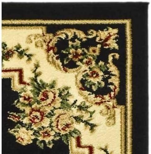 SAFAVIEH Lyndhurst Collection Runner Rug - 2'3" x 8', Black & Ivory, Traditional European Medallion Design, Non-Shedding & Easy Care, Ideal for High Traffic Areas in Living Room, Bedroom (LNH218A)