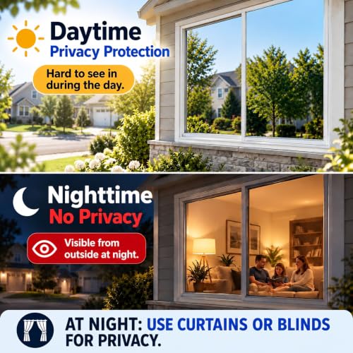 Coavas One Way Window Privacy Film See Out Not In UV Blocking - Image 5