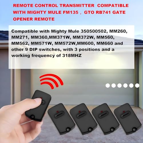 Kingdder 4 Pcs Gate Opener Remote Compatible with Mighty Mule - Image 4