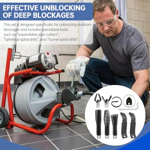 9Pcs Drain Auger Cutters, Drain Cleaner Attachments | Phone & Computer - Image 8