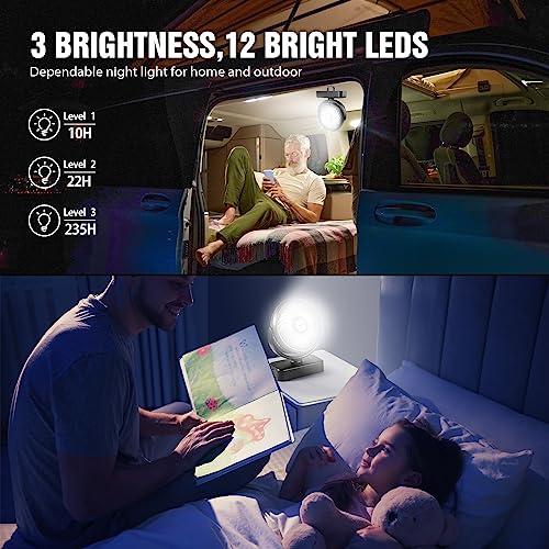AMACOOL Portable Camping Fan with LED Lantern- 40H Work - Image 6