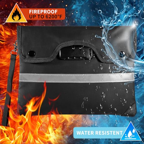 HOMELYLIFE Fireproof Document Money Bag, Waterproof Zipper Pouch - Image 4