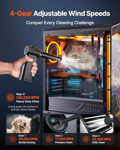 Compressed Air Duster, 130,000RPM Ultra-Powerful Electric Air - Image 5