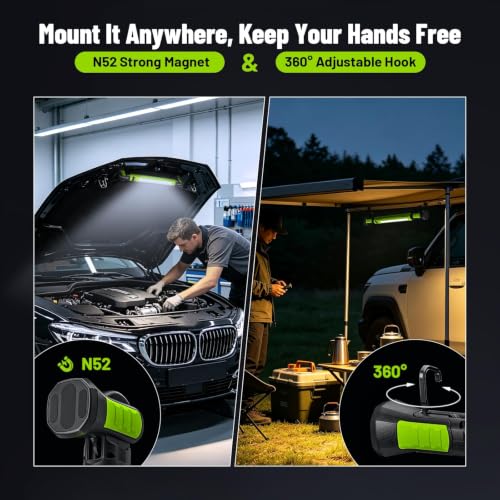 Rechargeable Magnetic Under Hood Work Light Bar with Wave Control - Image 5