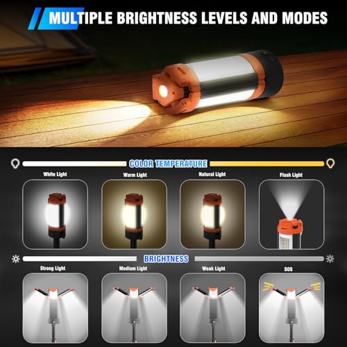 AKOFUN 12000mAh Camping Light with Stand, Portable | Travel Essentials - Image 5