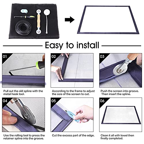 Windows Screen and Screen Door Repair Kit, 48"x118" | Home Repair - Image 4