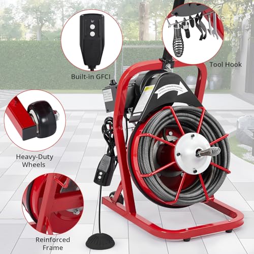 Electric Drain Cleaning Machine, 75FT x 1/2" Auto-Feed Drain - Image 7