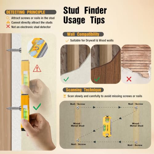 PREXISO Magnetic Stud Finder & EDC Mini Level, 4" Torpedo - Image 3