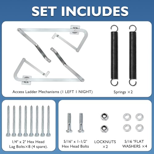 Premium 55-2 Attic Ladder Hinge Arms with Springs | - Image 4
