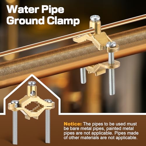 3 Pcs 1/2" to 1" Ground Clamp, #10 to #2 Wire Range - Image 5