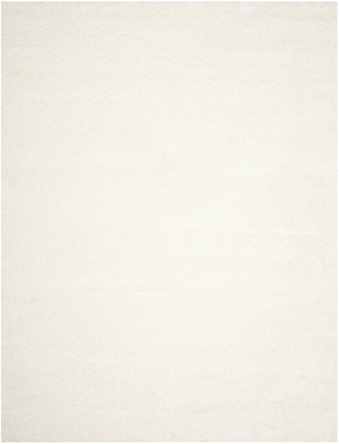 SAFAVIEH Santa Monica Shag Collection 3' x 5' White SGN725 Solid Non-Shedding Living Room Bedroom Dining Room Entryway Plush 2-inch Thick Area Rug