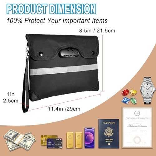 HOMELYLIFE Fireproof Document Money Bag, Waterproof Zipper Pouch - Image 7