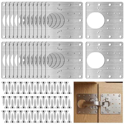 60PCS Cabinet Hinge Repair Plate, Stainless Steel Hinge | Home Repair - Image 2