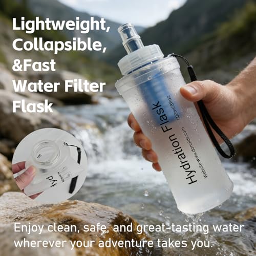 AXEN Collapsible Water Bottle with Filter for Hiking - Image 3