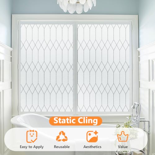 Kromapolis Frosted Privacy Film Static Cling Non-Adhesive - Image 4