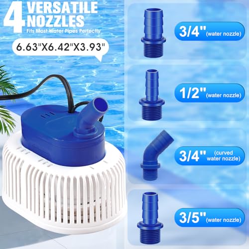 Pool Cover Pump with Lights, Above Ground Sump Pump - Image 4
