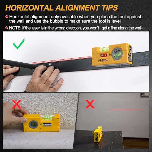 PREXISO 30Ft Handheld Wall Laser Level, LED Rotatable | Home Repair - Image 4